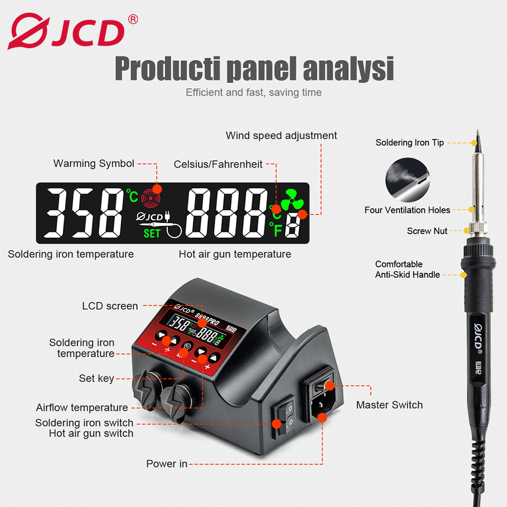 JCD 8898Pro Stacja lutownicza  – T12 Soldering Station Oled recenzja i cena